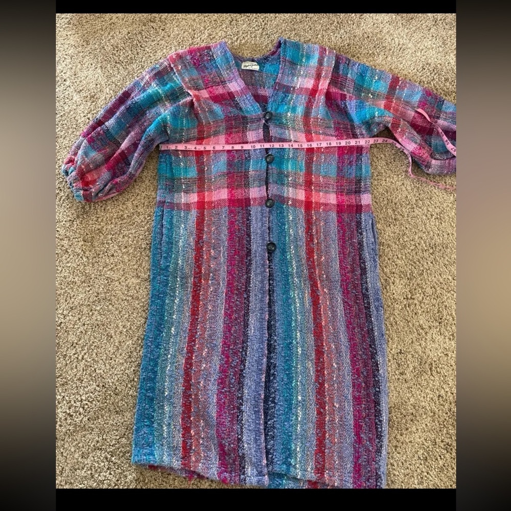 Vintage Elizabeth Jenkins Fiber Artist Handwoven Jacket Duster One Size - Picture 10 of 12
